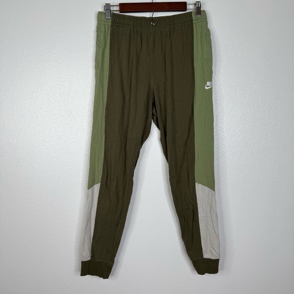 Nike Mens Green Colorblock Joggers Size Medium - Picture 3 of 8